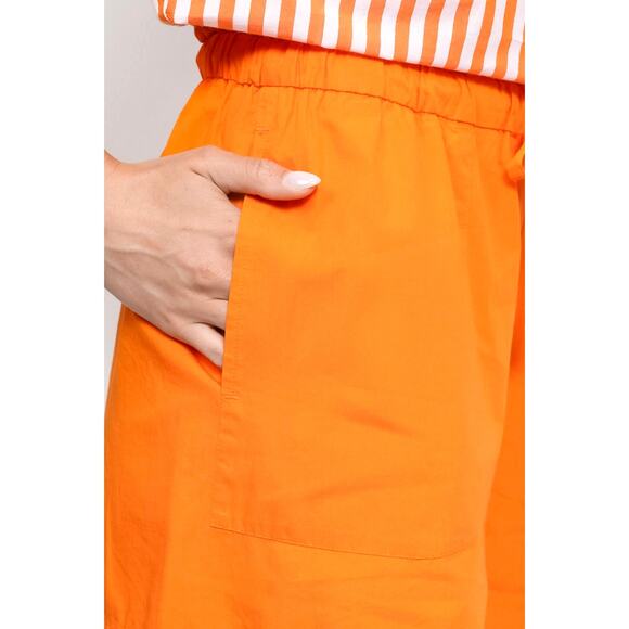 Piombo Drawstring Cotton Shorts with Pockets Orange size L - Picture 4 of 13